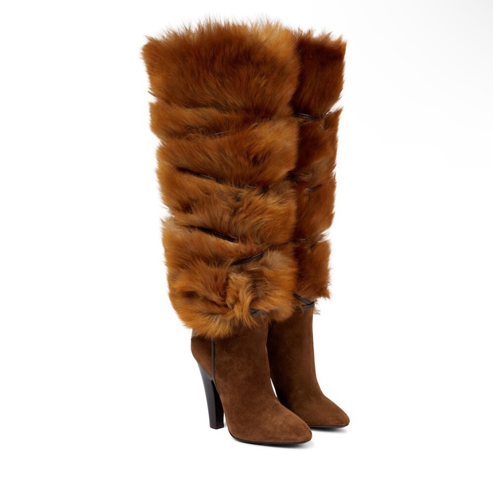 Saint Laurent Fur Boots